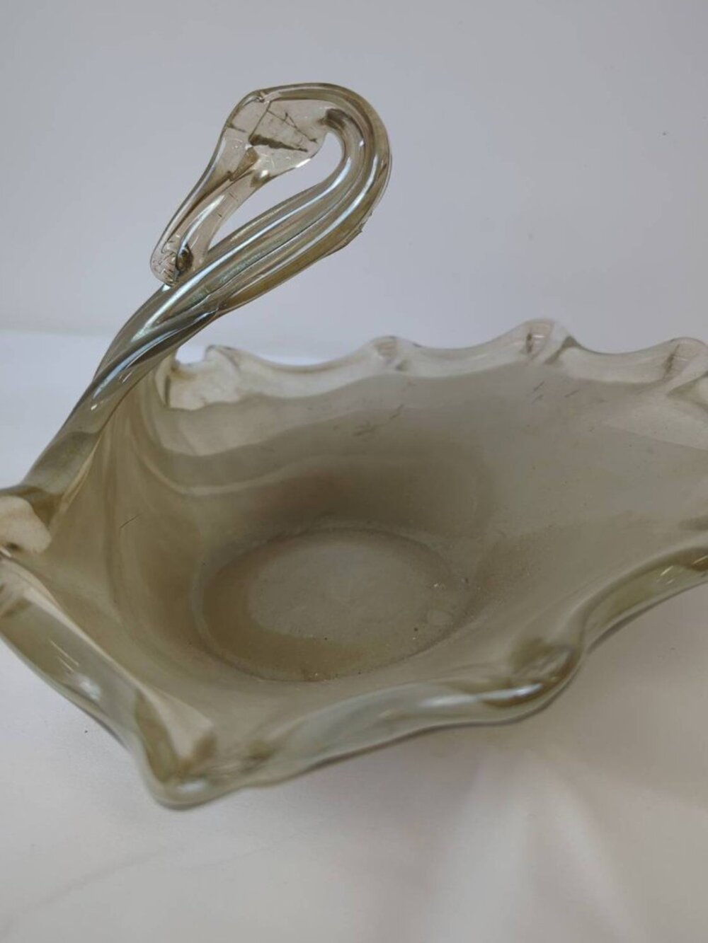 Murano Hand-Blown Glass Swan Dish